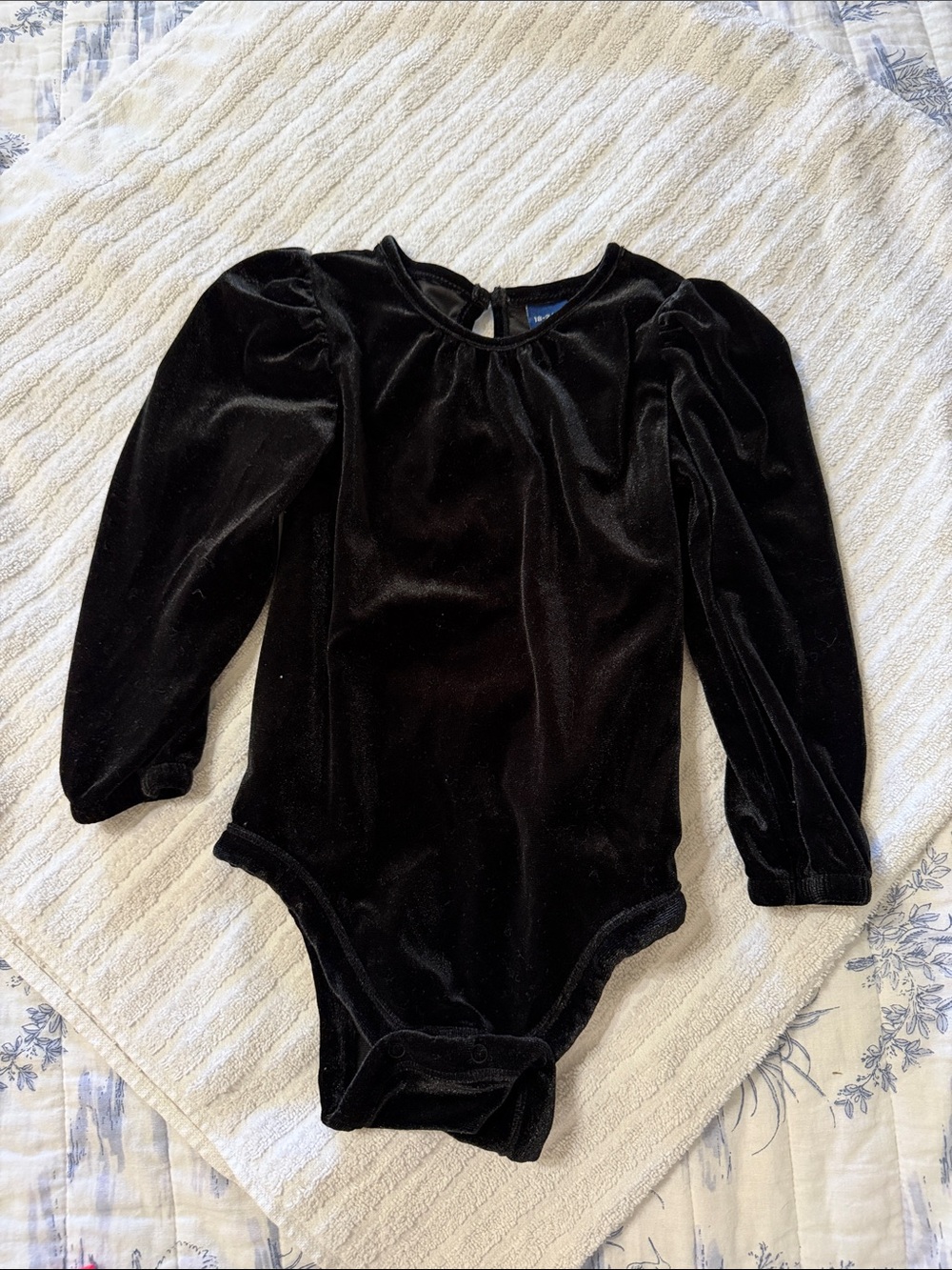 Black Velvet Long-Sleeve Kids One-Piece Bodysuit